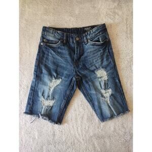 Boys Buffalo David Bitton Jean Shorts Size 10 Parker-Slim Fit Denim Blue